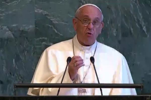 Papst Franziskus am 25.9.2015 vor den UN, über dts Nachrichtenagentur