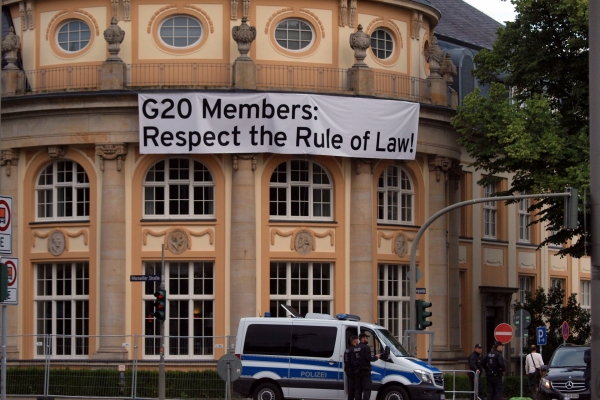 G20-Protestbanner in Hamburg, über dts Nachrichtenagentur