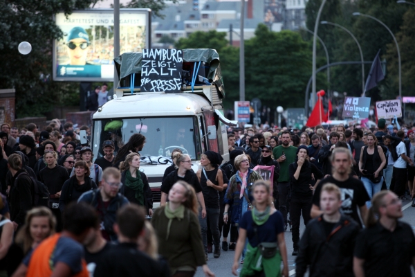Anti-G20-Protest in Hamburg , über dts Nachrichtenagentur