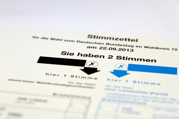Stimmzettel für die Bundestagswahl am 22.09.2013, über dts Nachrichtenagentur