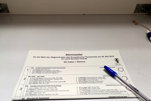 Stimmzettel zur Europawahl am 26.05.2019, über dts Nachrichtenagentur