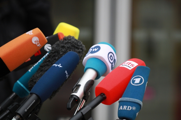 Foto: Mikrofone von Journalisten, über dts Nachrichtenagentur