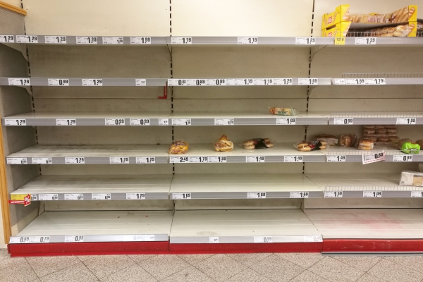Foto: Fast ausverkauftes Brot am 14.03.2020 im Supermarkt, über dts Nachrichtenagentur